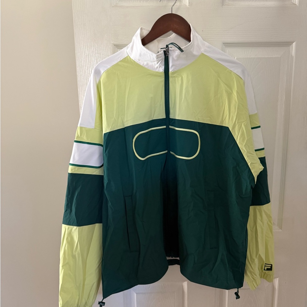 NWT FILA Unisex Center Court Ace Podium Tennis Jacket Rainforest Shadow Lime L
